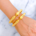 Special Lightweight Embossed 22k Gold Pipe Bangles 