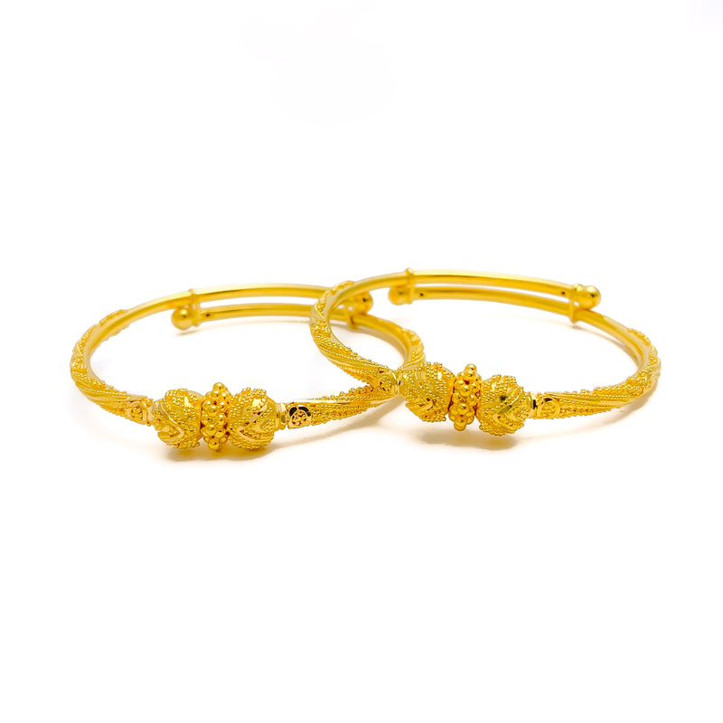 bold-poised-22k-gold-adjustable-baby-bangle-pair