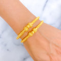 Majestic Beadwork 22k Gold Pipe Bangles 