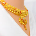 Traditional Vibrant Decorative 22k Gold Necklace Set 