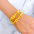 Unique Extravagant 22k Gold Pipe Bangles 