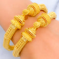 Unique Extravagant 22k Gold Pipe Bangles 