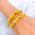 Unique Extravagant 22k Gold Pipe Bangles 