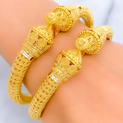 Impressive Traditional 22k Gold Pipe Bangles 