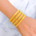Reflective Marquise Accented 22k Gold Bangles 