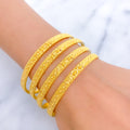 Reflective Marquise Accented 22k Gold Bangles 