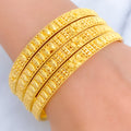 Gorgeous Graceful Floral 22k Gold Bangles