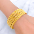 Intricate Shimmering 22k Gold Bangles 