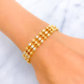 Magnificent Triple Layered 22k Gold Pearl Bracelet