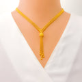 Everlasting V Shaped 22k Gold Necklace Set 
