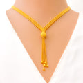 Everlasting V Shaped 22k Gold Necklace Set 
