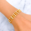 Shiny Sand Finished 22k Gold Pearl Bracelet 