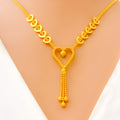 Eclectic Heart Shaped 22k Gold Necklace Set 
