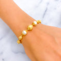 Majestic Multi Chain 22k Gold Pearl Bracelet 