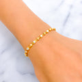 Trendy Sleek Alternating 22k Gold Pearl Bracelet 