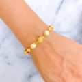 Bold Iconic 22k Gold Pearl Bracelet 