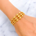 Shimmery Disco Orb 22k Gold Pearl Bracelet 