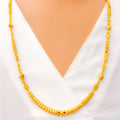 Beautiful Etched 22k Gold Long Necklace 
