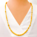 Beautiful Etched 22k Gold Long Necklace 