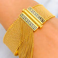 Opulent 21k Gold Flat Chain Bangle Bracelet