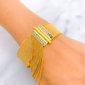 Opulent 21k Gold Flat Chain Bangle Bracelet