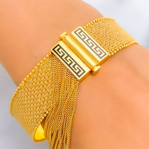 Decadent 21k Gold Flat Chain Bangle Bracelet