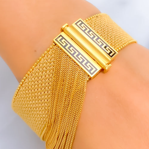 Impressive 21k Gold Dangling Chain Bangle Bracelet