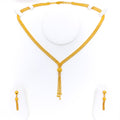 Everlasting V Shaped 22k Gold Necklace Set 