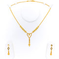 Eclectic Heart Shaped 22k Gold Necklace Set 