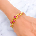 Festive Lush 22k Gold CZ Bangle Pair 