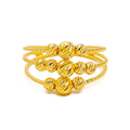 Posh Ritzy Triple Row 22K Gold Ring