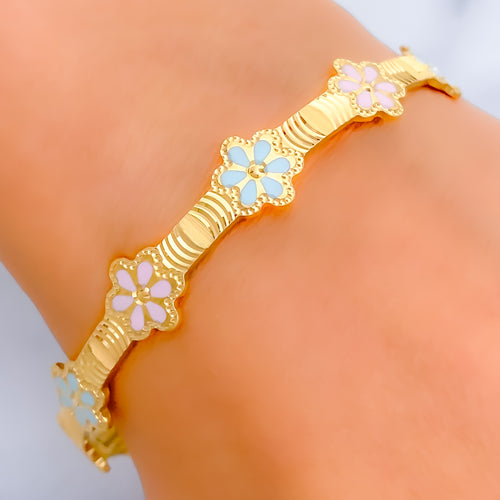 multi-color-flower-22k-gold-bangle