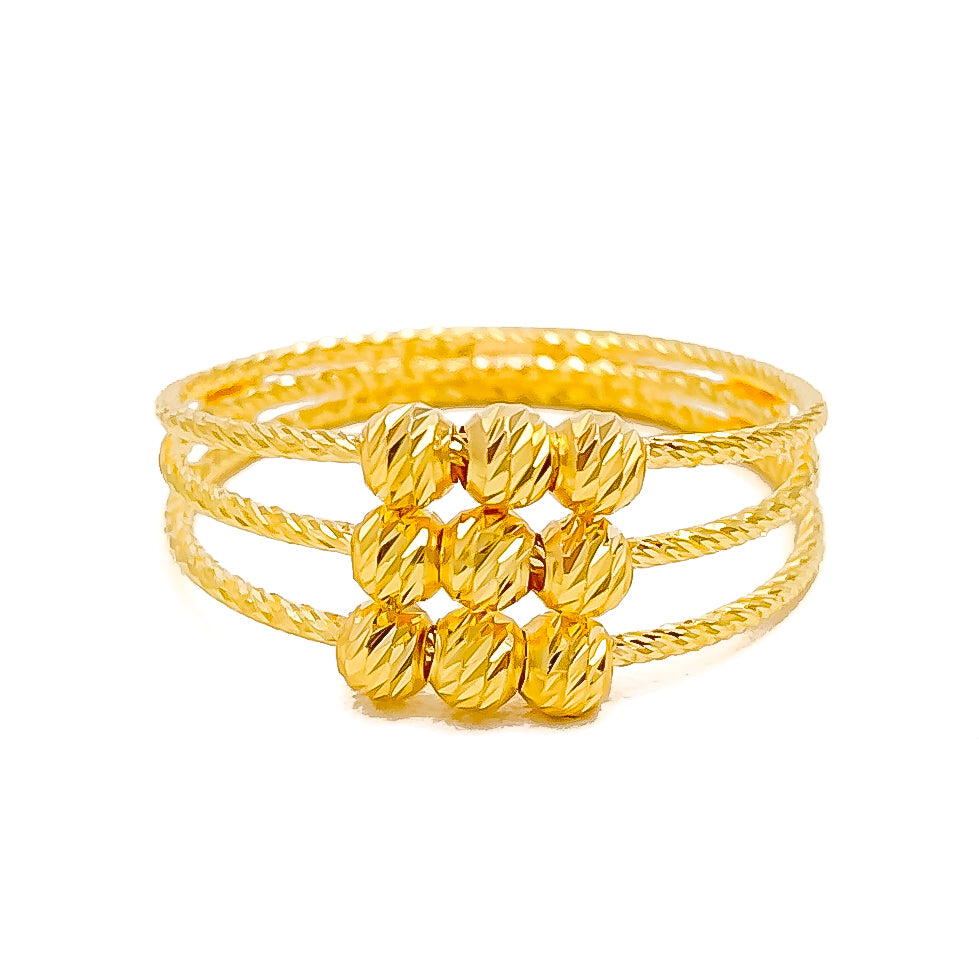 Symmetrical Sparkling 22K Gold Ring – Andaaz Jewelers