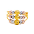 Festive Three Layered 22K Gold Ring 