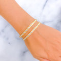 Trendy Two-Tone 22k Gold Bangle Pair