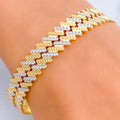 Trendy Two-Tone 22k Gold Bangle Pair