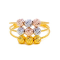 Iconic Faceted 22K Gold Bead Ring 