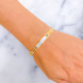 Alternating Geometric 22k Gold Bangle 