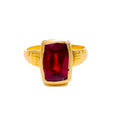 Elongated 22K Gold 8CT Ruby Ring 