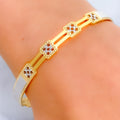 Alternating Geometric 22k Gold Bangle 