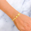 Timeless Square Accented 22k Gold CZ Bangle 