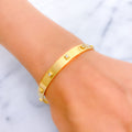 Timeless Square Accented 22k Gold CZ Bangle 