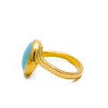 Stately 22K Gold 2.5CT Turquoise Cabochon Ring