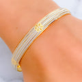 Stylish Subtle 22k Gold Flower Bangle 