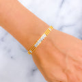 Magnificent Striped 22k Gold Dual Tone Bangle 