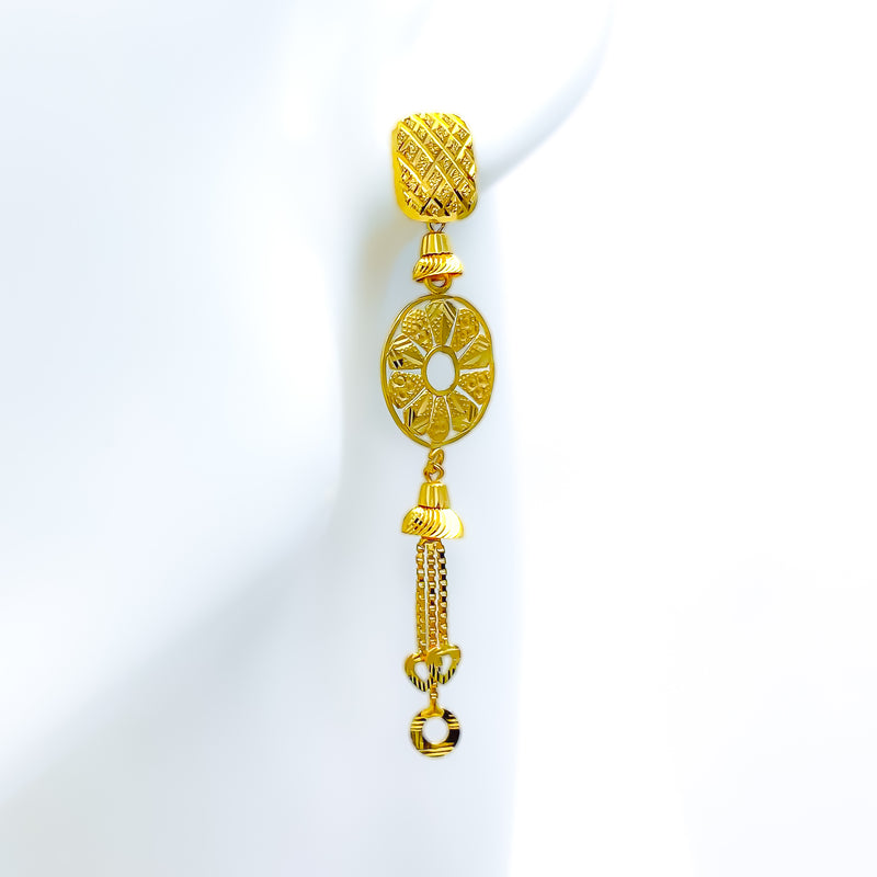 22k Gold Dangle Drop Earrings | Raj Jewels