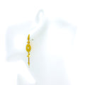Reflective Checkered 22k Gold Earrings 
