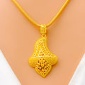 Unique Traditional Motif 22k Gold Pendant Set 