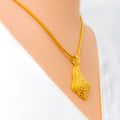 Unique Traditional Motif 22k Gold Pendant Set 
