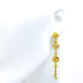 Sparkling Checkered 22k Gold Earrings 